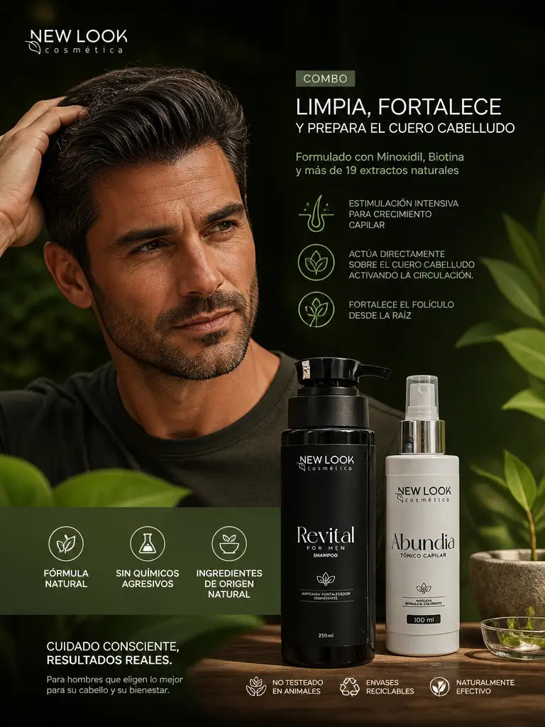 Combo Shampoo Revital + Tonico Abundia Capilar